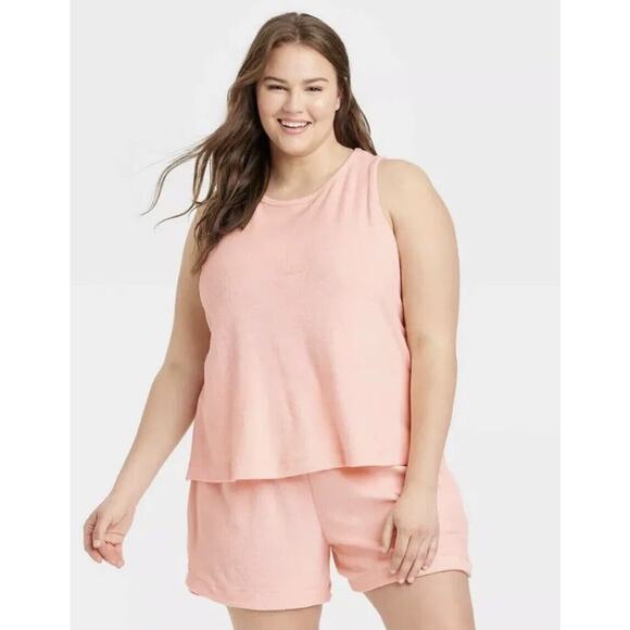 A New Day Terry Tank Top Blush Women's L NWT - Picture 1 of 5